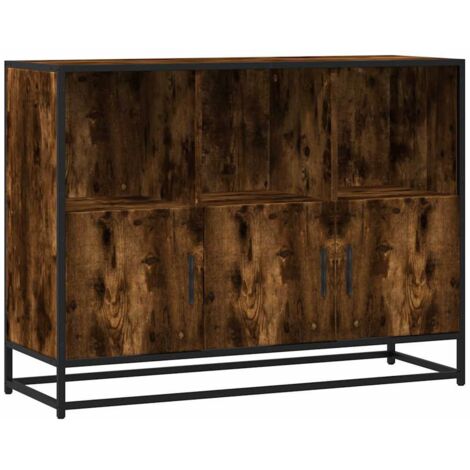 vidaXL Credenza Rovere Fumo 100x35x76 cm in Legno Multistrato