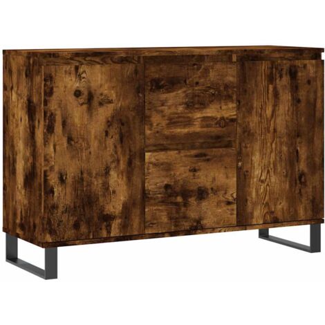 vidaXL Credenza Rovere Fumo 101,5x35x70 cm in Legno Multistrato