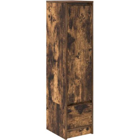 Credenza VidaXL Rovere Fumo - 70x42.5x185 Cm In Legno Multistrato, 3 Ante E Ripiani, Mobile Da Soggiorno