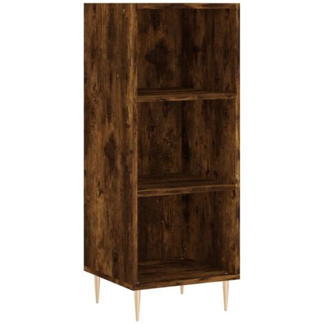 vidaXL Credenza Rovere Fumo 34,5x32,5x90 cm in Legno Multistrato