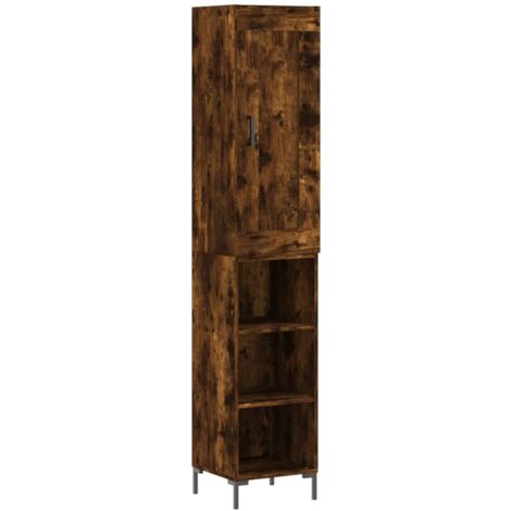 vidaXL Credenza Rovere Fumo 34,5x34x180 cm in Legno Multistrato