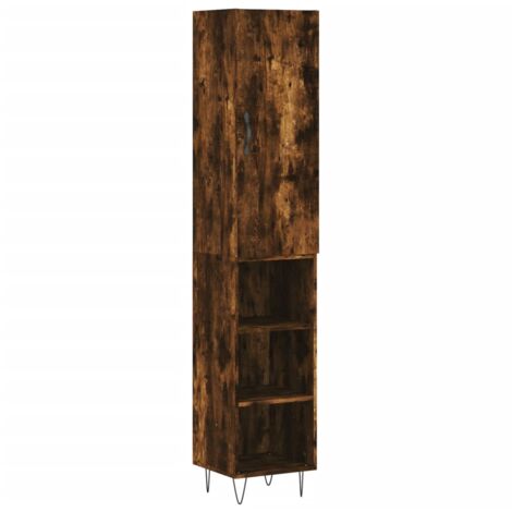 vidaXL Credenza Rovere Fumo 34,5x34x180 cm in Legno Multistrato