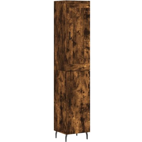 vidaXL Credenza Rovere Fumo 34,5x34x180 cm in Legno Multistrato
