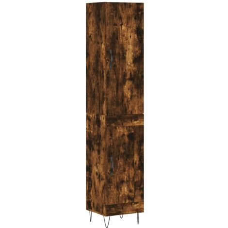 vidaXL Credenza Rovere Fumo 34,5x34x180 cm in Legno Multistrato