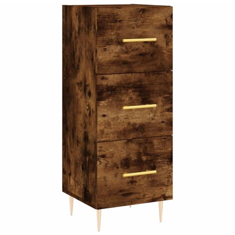vidaXL Credenza Rovere Fumo 34,5x34x90 cm in Legno Multistrato