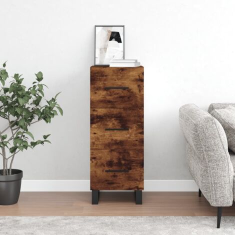 vidaXL Credenza Rovere Fumo 34,5x34x90 cm in Legno Multistrato