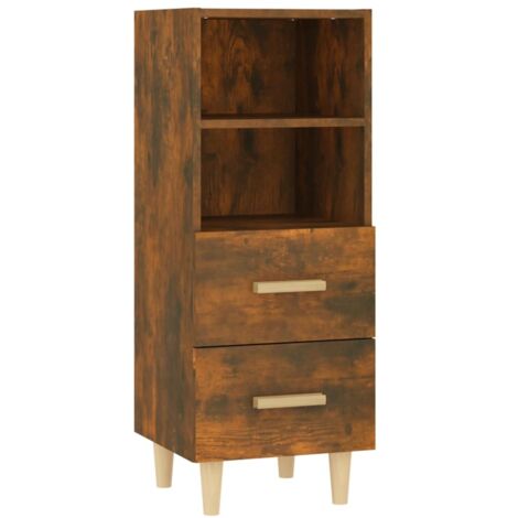 vidaXL Credenza Rovere Fumo 34,5x34x90 cm in Legno Multistrato