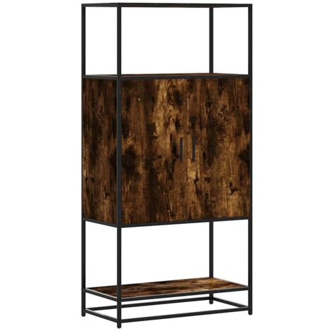 vidaXL Credenza Rovere Fumo 68x35x139 cm Legno Multistrato Metallo