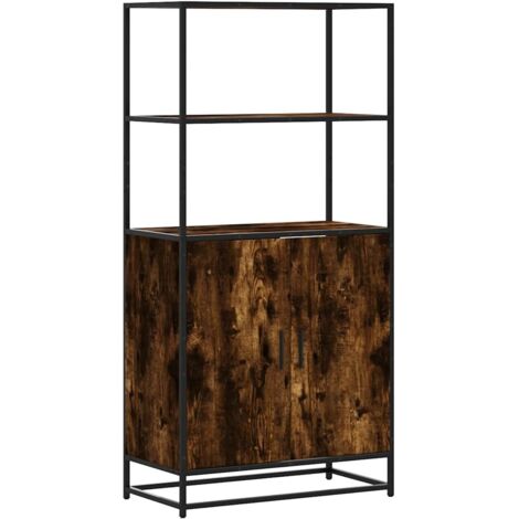 vidaXL Credenza Rovere Fumo 68x35x139 cm Legno Multistrato Metallo