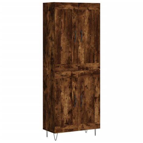 vidaXL Credenza Rovere Fumo  69,5x34x180 cm in Legno Multistrato