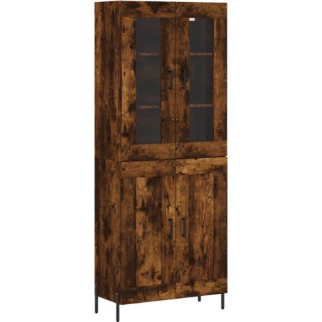 vidaXL Credenza Rovere Fumo  69,5x34x180 cm in Legno Multistrato