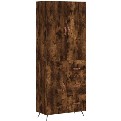 vidaXL Credenza Rovere Fumo 69,5x34x180 cm in Legno Multistrato