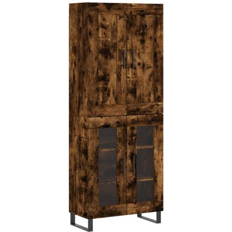 vidaXL Credenza Rovere Fumo  69,5x34x180 cm in Legno Multistrato