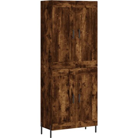 vidaXL Credenza Rovere Fumo  69,5x34x180 cm in Legno Multistrato