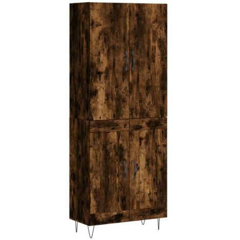 vidaXL Credenza Rovere Fumo  69,5x34x180 cm in Legno Multistrato