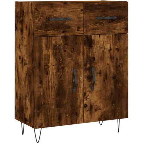 vidaXL Credenza Rovere Fumo 69,5x34x90 cm in Legno Multistrato