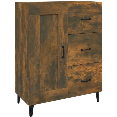 vidaXL Credenza Rovere Fumo 69,5x34x90 cm in Legno Multistrato