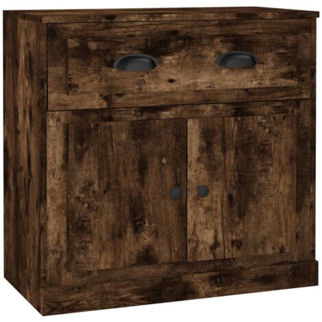 vidaXL Credenza Rovere Fumo 70x35,5x67,5 cm in Legno Multistrato