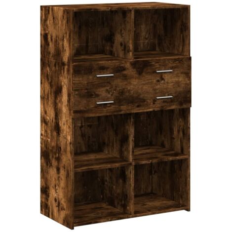 vidaXL Credenza Rovere Fumo 80x42,5x124 cm in Legno Multistrato