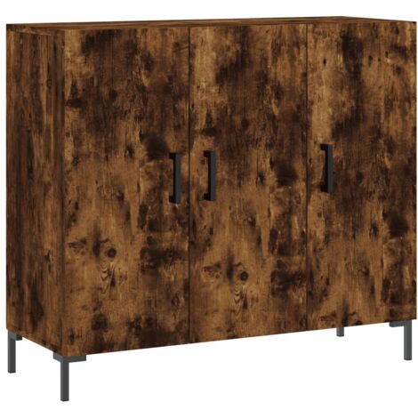 vidaXL Credenza Rovere Fumo 90x34x80 cm in Legno Multistrato