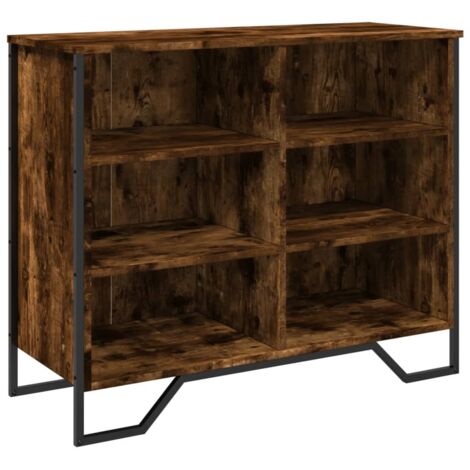 vidaXL Credenza Rovere Fumo 91x35,5x74,5 cm in Legno Multistrato