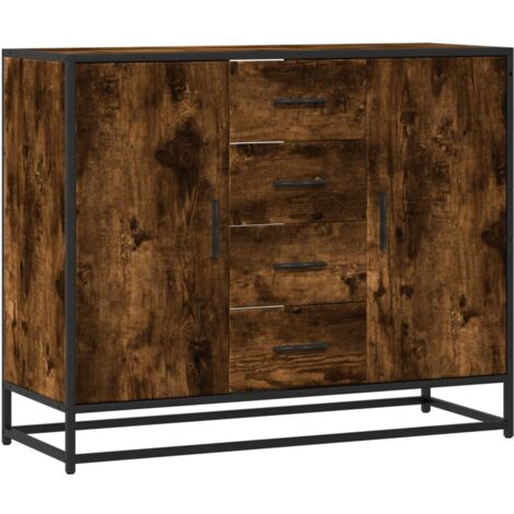 vidaXL Credenza Rovere Fumo 92x35x76 cm in Legno Multistrato