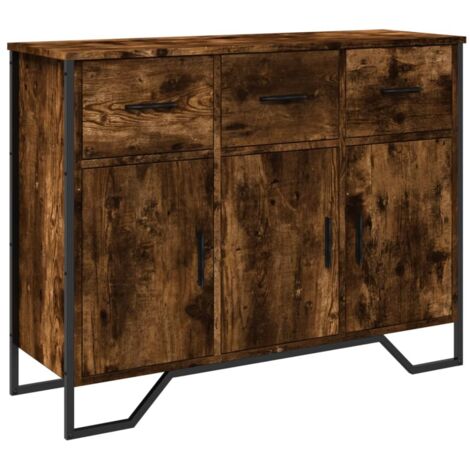 vidaXL Credenza Rovere Fumo 97x32,5x74,5 cm in Legno Multistrato
