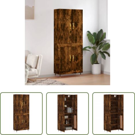 vidaXL Credenza rovere fumo -  Credenza Rovere Fumo  69,5x34x180 cm in Legno Multistrato