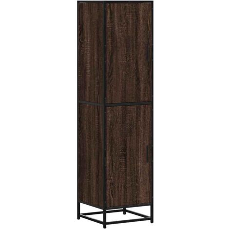 vidaXL Credenza Rovere Marrone 35,5x35x139cm Legno Multistrato Metallo