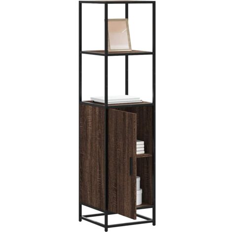 vidaXL Credenza Rovere Marrone 35,5x35x139cm Legno Multistrato Metallo
