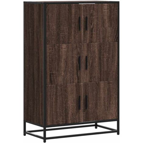 vidaXL Credenza Rovere Marrone 68x35x106,5cm Legno Multistrato Metallo