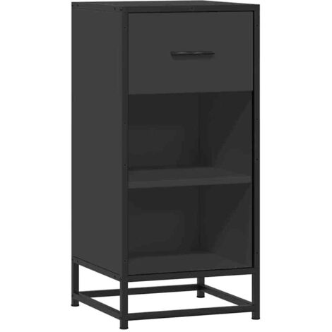 vidaXL Credenza Rovere Nera 35,5x35x76 cm in Truciolato e Metallo