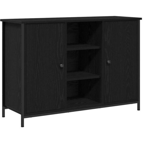 vidaXL Credenza Rovere nero 100 x 35 x 70 cm Legno multistrato