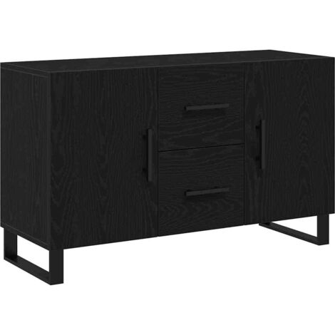 vidaXL Credenza Rovere nero 100 x 36 x 60 cm Legno multistrato