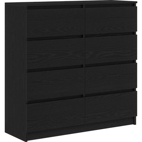 vidaXL Credenza Rovere Nero 100x35x99 cm in Legno Multistrato