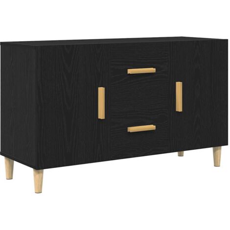 vidaXL Credenza Rovere Nero 100x36x60 cm in Legno Multistrato