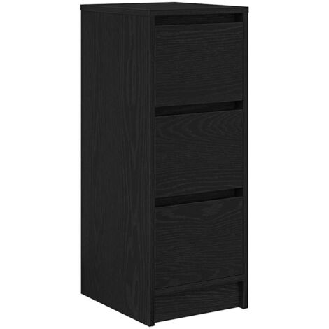 vidaXL Credenza Rovere Nero 29,5x34x76 cm in Legno Multistrato