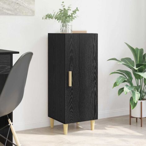 vidaXL Credenza Rovere nero 34.5 x 34 x 90 cm Legno multistrato