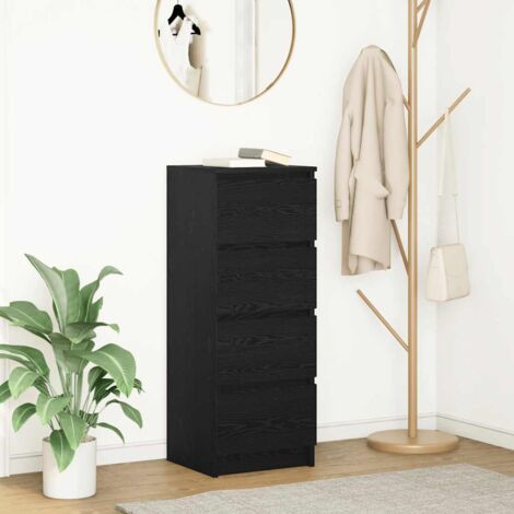 vidaXL Credenza Rovere Nero 37,5x35x99 cm in Legno Multistrato