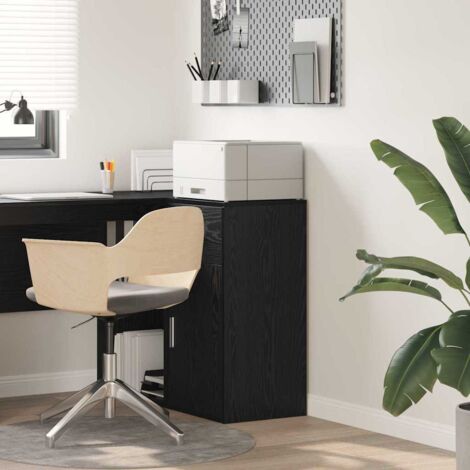 vidaXL Credenza Rovere nero 38 x 34.5 x 75 cm Legno multistrato