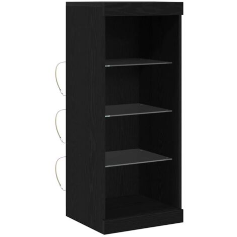 vidaXL Credenza Rovere nero 41 x 37 x 100 cm Legno multistrato