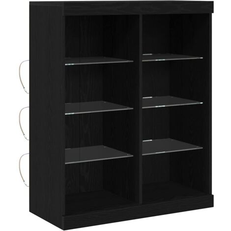 vidaXL Credenza Rovere nero 41 x 37 x 100 cm Legno multistrato