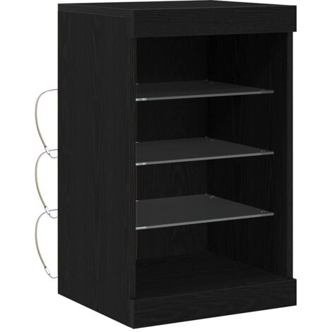 vidaXL Credenza Rovere Nero 41 x 37 x 67 cm Legno multistrato