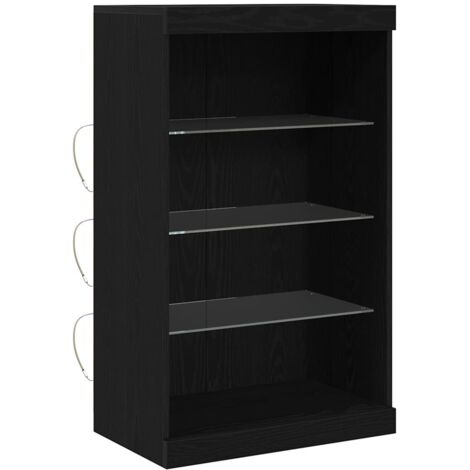vidaXL Credenza Rovere Nero 60.5 x 37 x 100 cm Legno multistrato