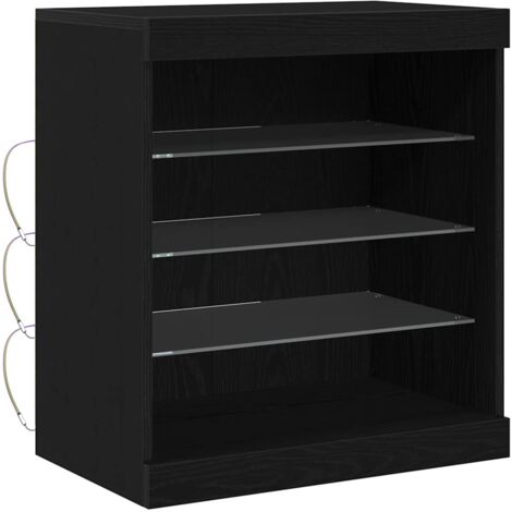 vidaXL Credenza Rovere Nero 60.5 x 37 x 67 cm Legno multistrato