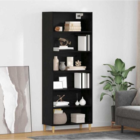 vidaXL Credenza Rovere Nero 69,5 x 32,5 x 180 cm Legno