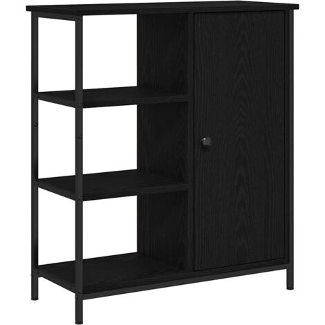 vidaXL Credenza Rovere nero 70 x 30 x 80 cm Legno multistrato
