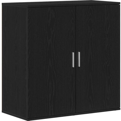 vidaXL Credenza Rovere nero 79 x 38 x 80 cm Legno multistrato