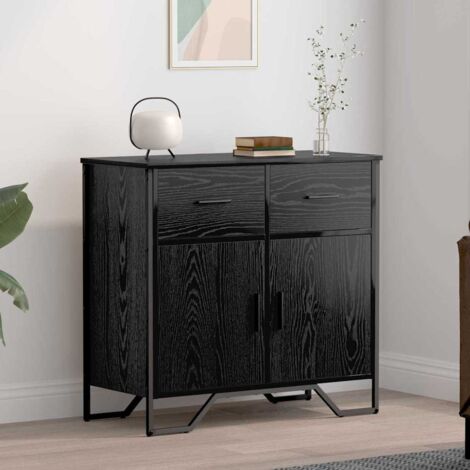 vidaXL Credenza Rovere nero 79.5 x 35.5 x 74.5 cm Legno multistrato