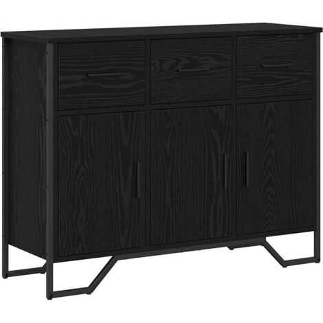 vidaXL Credenza Rovere Nero 97 x 32.5 x 74.5 cm Legno multistrato